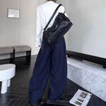 Vintage Striped Wide-Leg Scimitar Pants