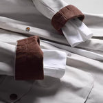 Color-blocked Lapel Mid-length Loose Casual Coat