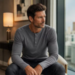 Men's Textured Henley Shirt