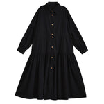 Black Loose Long-sleeved Dress