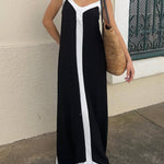 Lavechic Colorblock Suspender Midi Dress