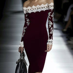 24-Hour-Shipping Lace Neckline Hip Dress