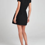 Exquisite And Playful Pearl Trim Pocket Mini Dress