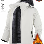 KZZ Men's Winter Ski Jacket Warm Fleece Lined Waterproof Windproof Hooded Insulated Outdoor Jacket