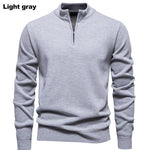 KZZ Men's Quarter Zip Sweater Slim Fit Lightweight High Neck Pullover Casual Sweater