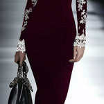24-Hour-Shipping Lace Neckline Hip Dress