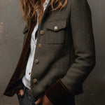 Agnes | Herringbone Contrast-Trim Blazer