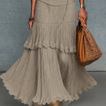 Oatmeal Comfortable Sleeveless Chiffon Maxi Dress Accessories Not Included
