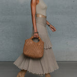 Oatmeal Comfortable Sleeveless Chiffon Maxi Dress Accessories Not Included
