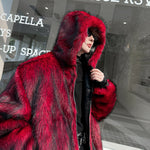 Winter Faux Fur Reversible Hooded Leather Coat