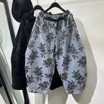 Retro Embroidered Thickened Loose Wide Leg Pants