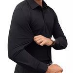 KZZ Men's Super Stretch Dress Shirt, Quick-Drying, Breathable and Wrinkle-Resistant