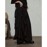 Double-layer Irregular Pleated Retro Skirt Pants