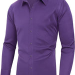 KZZ Men's Super Stretch Dress Shirt, Quick-Drying, Breathable and Wrinkle-Resistant