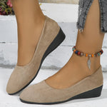 Women's Embossed Wedge Slip-On Shoes