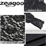 Zeagoo Lace Tops  with Separable Camisole Sexy Blouses Shirts 2 PCS Set