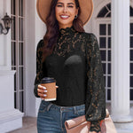 Zeagoo Lace Tops  with Separable Camisole Sexy Blouses Shirts 2 PCS Set