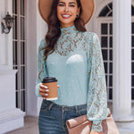 Zeagoo Lace Tops  with Separable Camisole Sexy Blouses Shirts 2 PCS Set