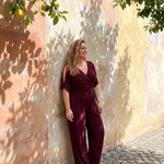 Nyxara | Cold Shoulder Wrap Waist Relaxed Jumpsuit