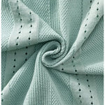 KZZ Men's solid color lapel hollowed-out breathable short-sleeved top