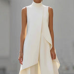 Sara | Elegant Jumpsuit with Draped High Neck Top