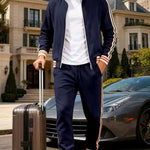KZZ Men's Fall Fashion Set - Lightweight Loose-Fit Casual Stand Collar Sportswear