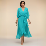 Valérie | Robe midi fluide cache-cœur