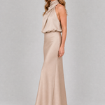 Nopal | Sleeveless Draped Neck Midi Dress