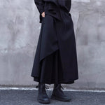 Asymmetrical Double-layer Loose-fitting Cropped Wide-leg Culottes