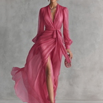 Élise | Robe longue fluide à taille nouée