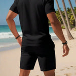 KZZ Casual sportswear versatile slim fit short-sleeved fashion suit for men