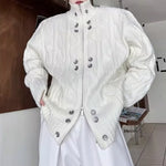 Button Stand Collar Loose Sweater