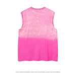 KZZ Men's American Retro-Style Sleeveless Tank Top with Gradient Letter Print
