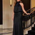 Nopal | Sleeveless Draped Neck Midi Dress