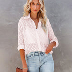 Zeagoo Long Sleeve Button Up Shirt Summer Sheer Tulle Top for Women Casual Loose Business Casual 2026 | Under