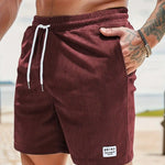 KZZ Men's Letter Patchwork Print Pocket Shorts