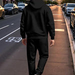 KZZ Men's Printed Hoodie and Drawstring Sweatpants Set, Menswear