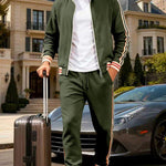KZZ Men's Fall Fashion Set - Lightweight Loose-Fit Casual Stand Collar Sportswear