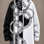 Elara Monochrome Bamboo Motif Hooded Jacket