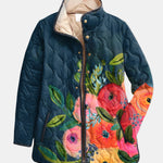 Camilla | Giacca Trapuntata Fiori Dipinti