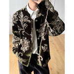 Heavy Embroidered Velvet Vintage Floral Boxy  Outerwear Jacket