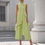 Sara | Elegant Jumpsuit with Draped High Neck Top