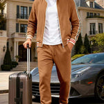 KZZ Men's Fall Fashion Set - Lightweight Loose-Fit Casual Stand Collar Sportswear