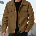 KZZ Men's Corduroy Jacket - Autumn/Winter Warm Collar Casual Coat