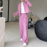 Woolen Metal Suit Jacket Wide-leg Trousers Two-piece Suit