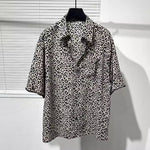 Leopard Print Wrinkle-free Loose-fitting Shirt
