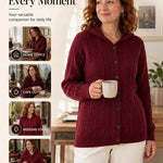 Women's Open-Front Hooded Knit Cardigan