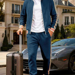 KZZ Men's Fall Fashion Set - Lightweight Loose-Fit Casual Stand Collar Sportswear