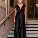 Samouse | Cap Sleeve Wrap Bodice Maxi Dress