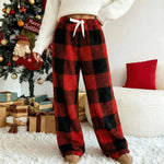 Women’s Vintage Plaid Fleece-Lined Winter Trousers